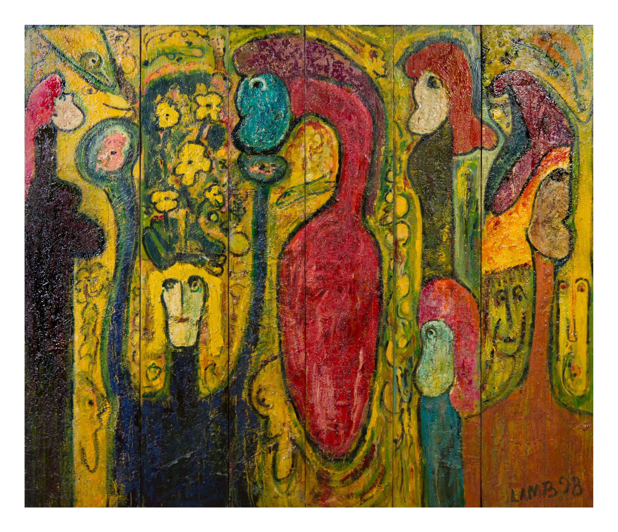 Matt Lamb, (American/Irish, b. 1933), The Gathering, 1998 (series of six panels)