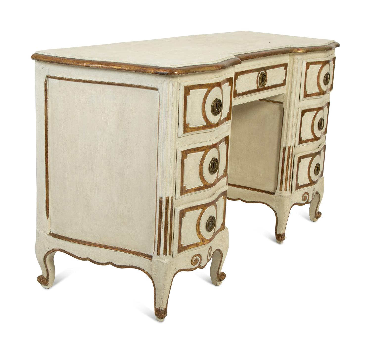 A Venetian Style Painted and Parcel Gilt Dressing Table — EARLY 20TH CENTURY
