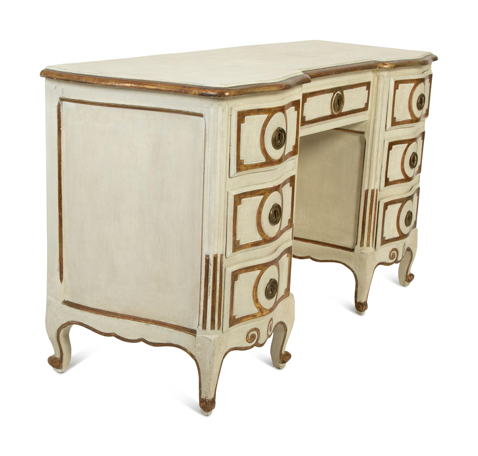 A Venetian Style Painted and Parcel Gilt Dressing Table — EARLY 20TH CENTURY