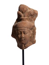 An Egyptian Terracotta Head of the God Osiris