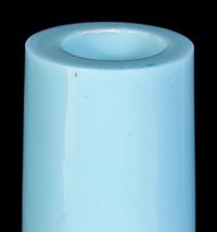 A Large Chinese Opaque Pale Blue Glass Bottle Vase