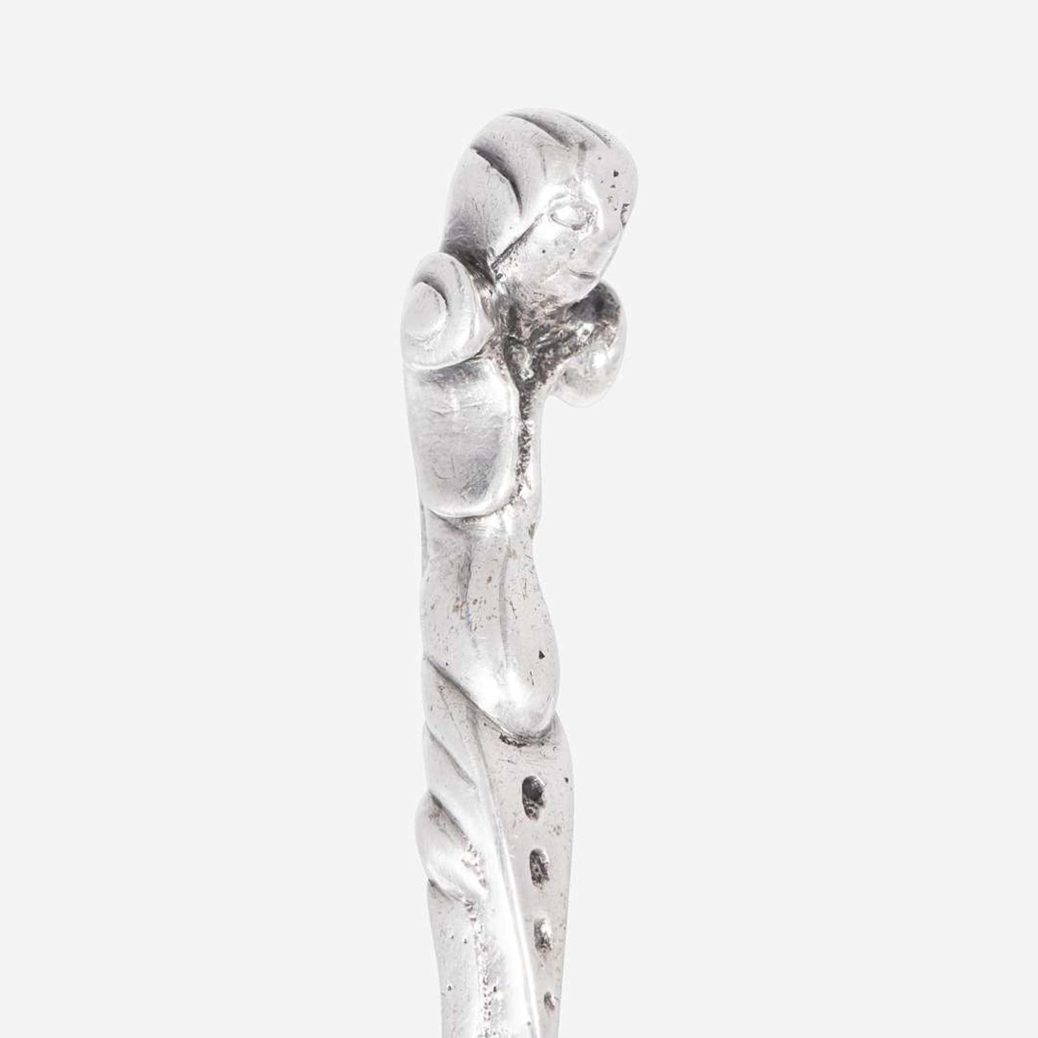 A rare caryatid handle silver spoon Henricus Boelen II (1697-1755), New York, NY, circa 1715