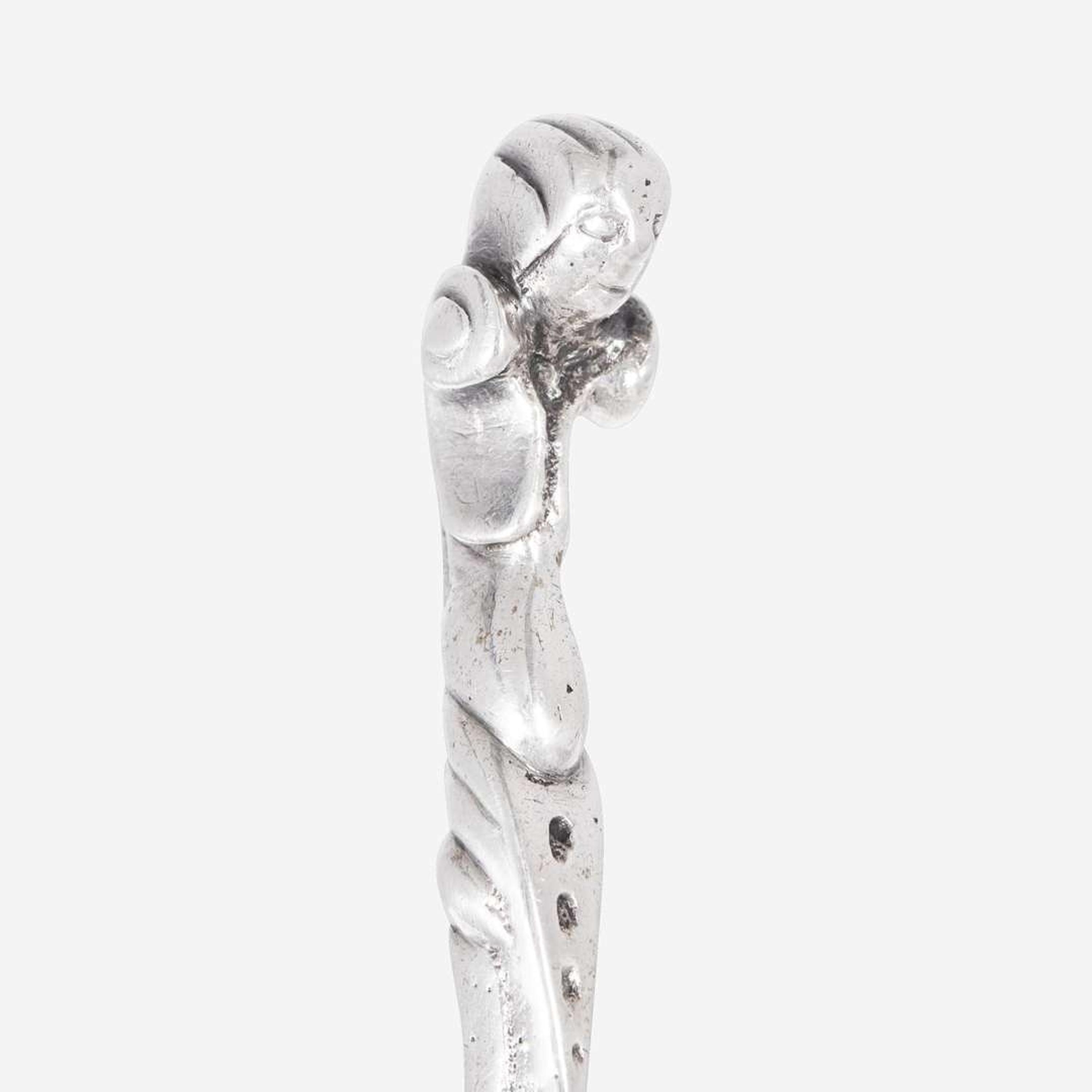 A rare caryatid handle silver spoon Henricus Boelen II (1697-1755), New York, NY, circa 1715
