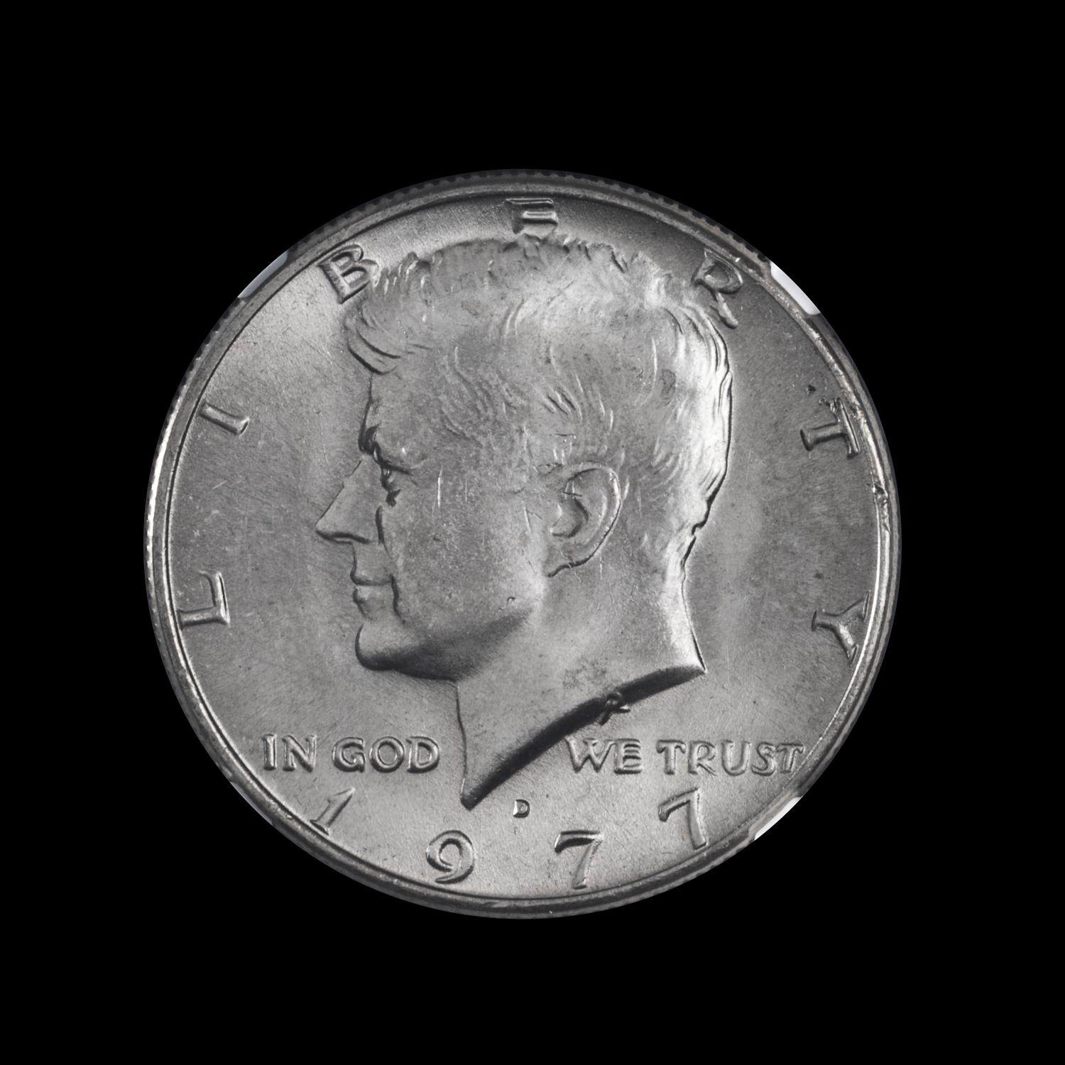 A United States 1977-D Kennedy 50c Coin — NGC GRADED MS65
