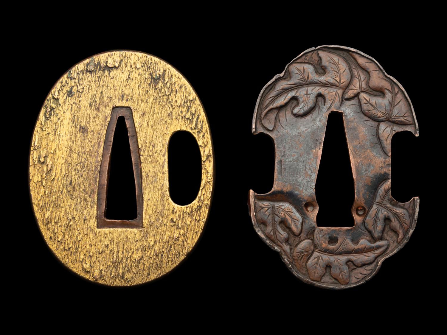 Two Soft Metal Tsuba