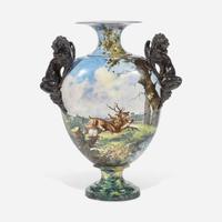 A Large Continental Earthenware Vase Late 19th century