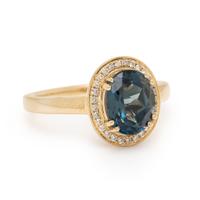 BLUE TOPAZ AND DIAMOND RING