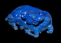 A Chinese Lapis Lazuli Figure of a Recumbent Ox