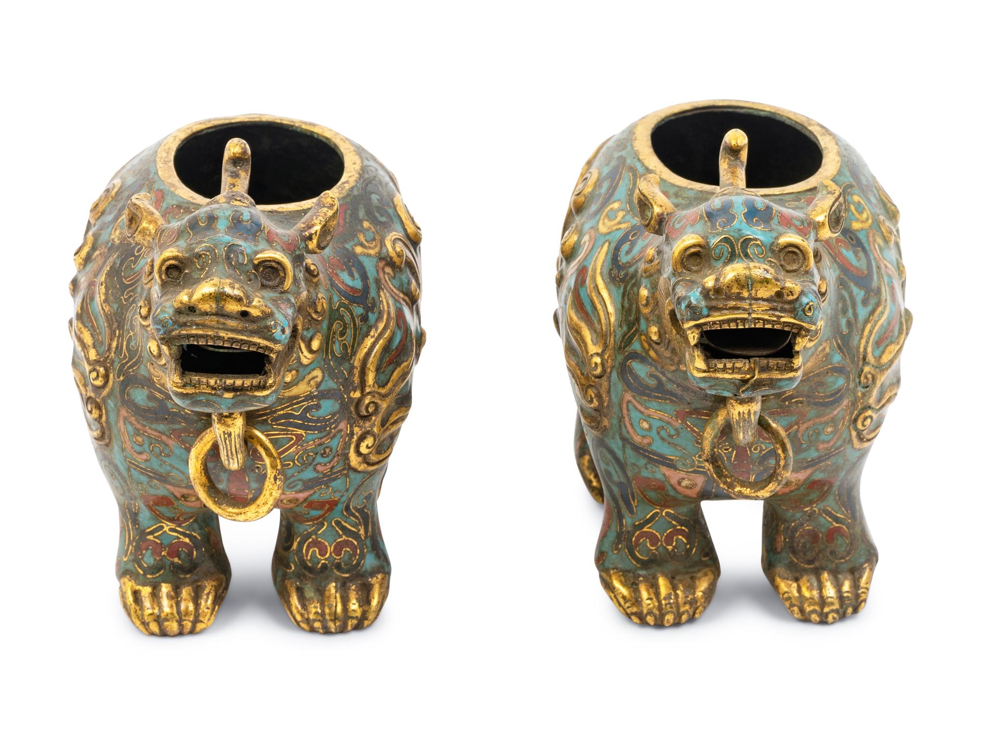 Two Chinese Cloisonné Enameled Censers