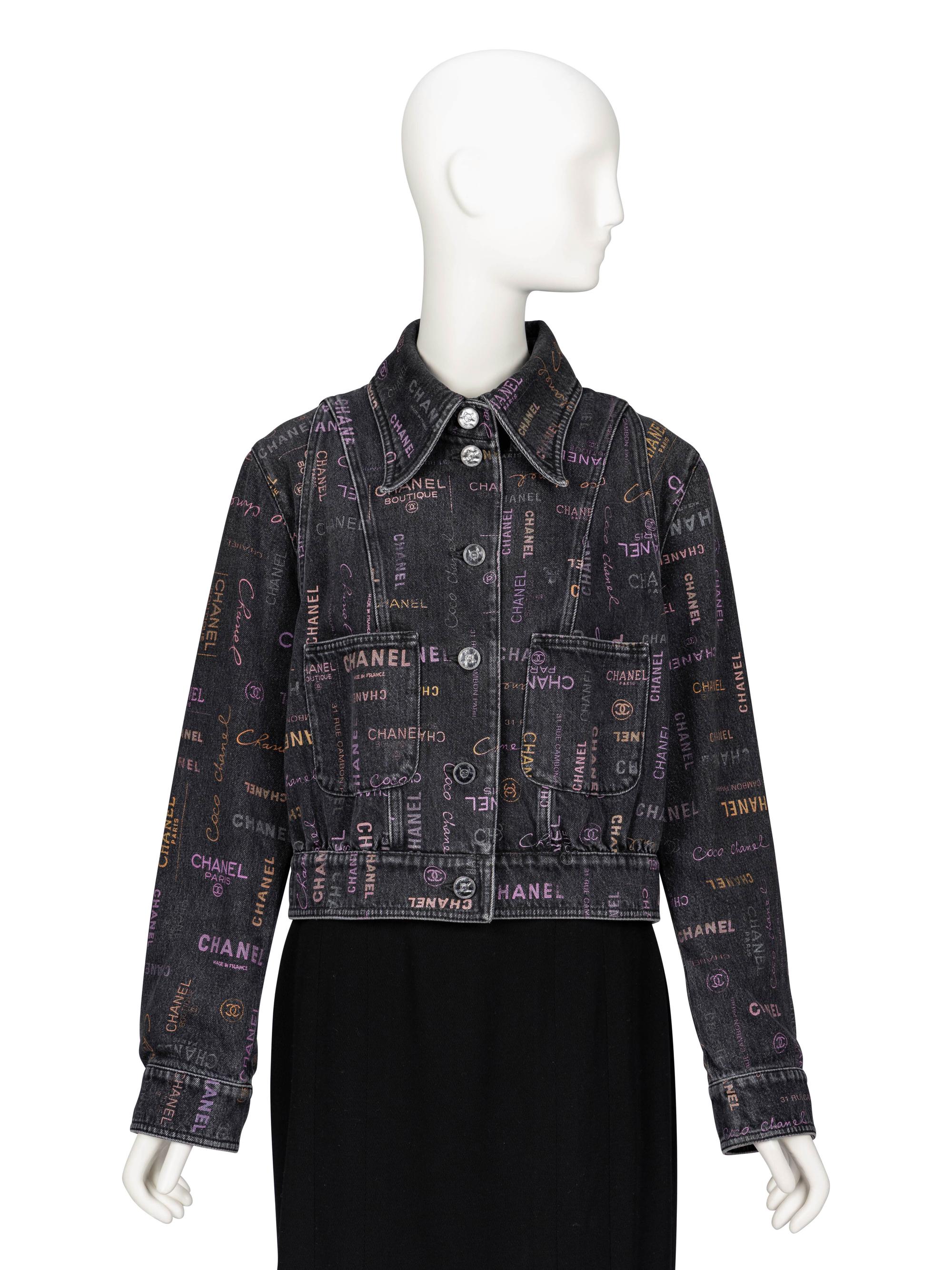 Chanel, Logo-Print Denim Jacket