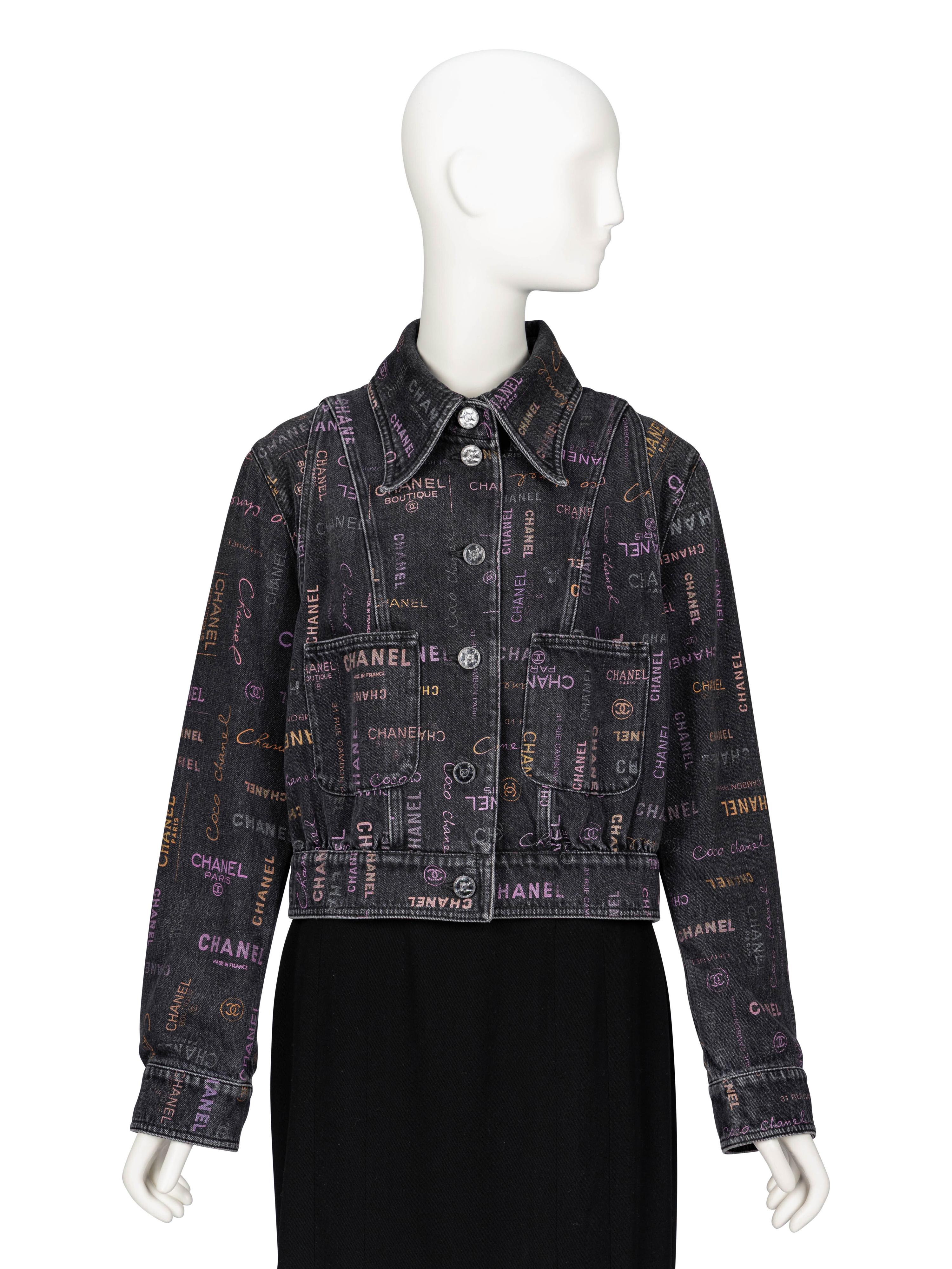 Chanel, Logo-Print Denim Jacket