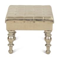 An Aluminimum Faux Button Tufted Ottoman
