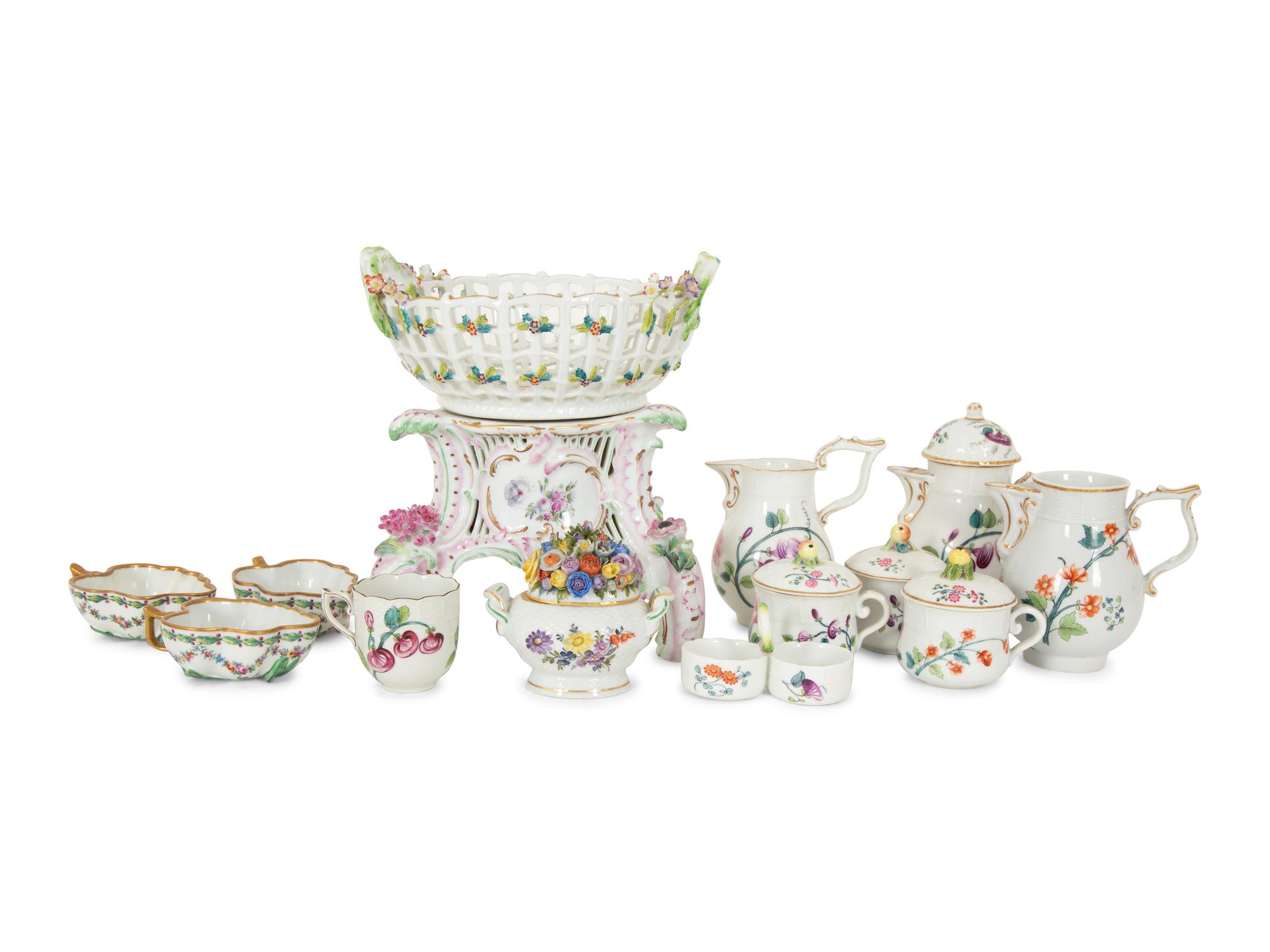 A Group of Rare Herend Porcelain Tea Service Items