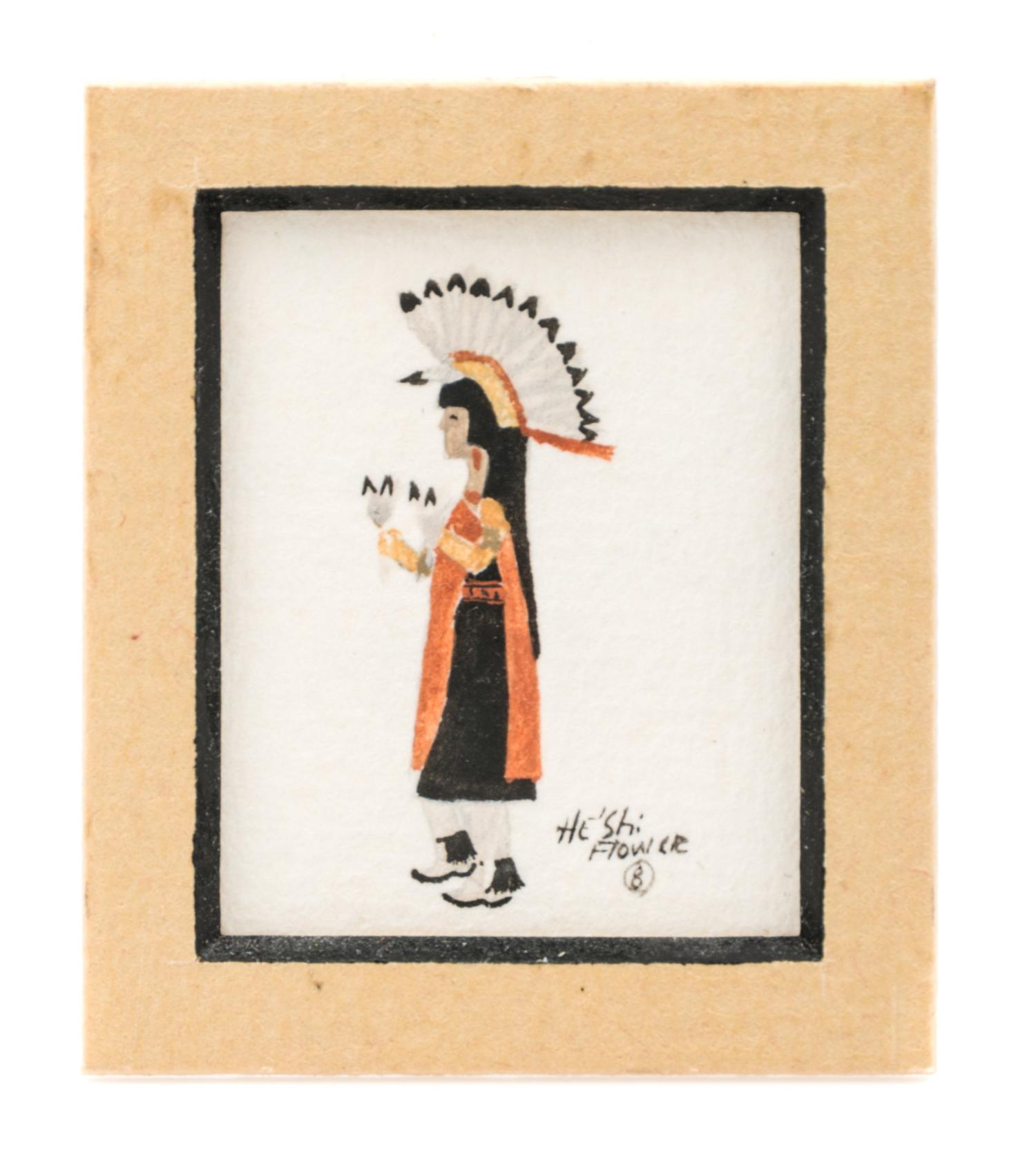 He 'Shi Flower (Diane Calabaza), (20th Century), Portraits of San Ildefenso Pueblo Women (seven works)