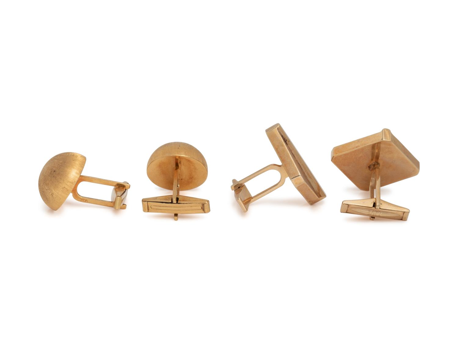 COLLECTION OF YELLOW GOLD CUFFLINKS