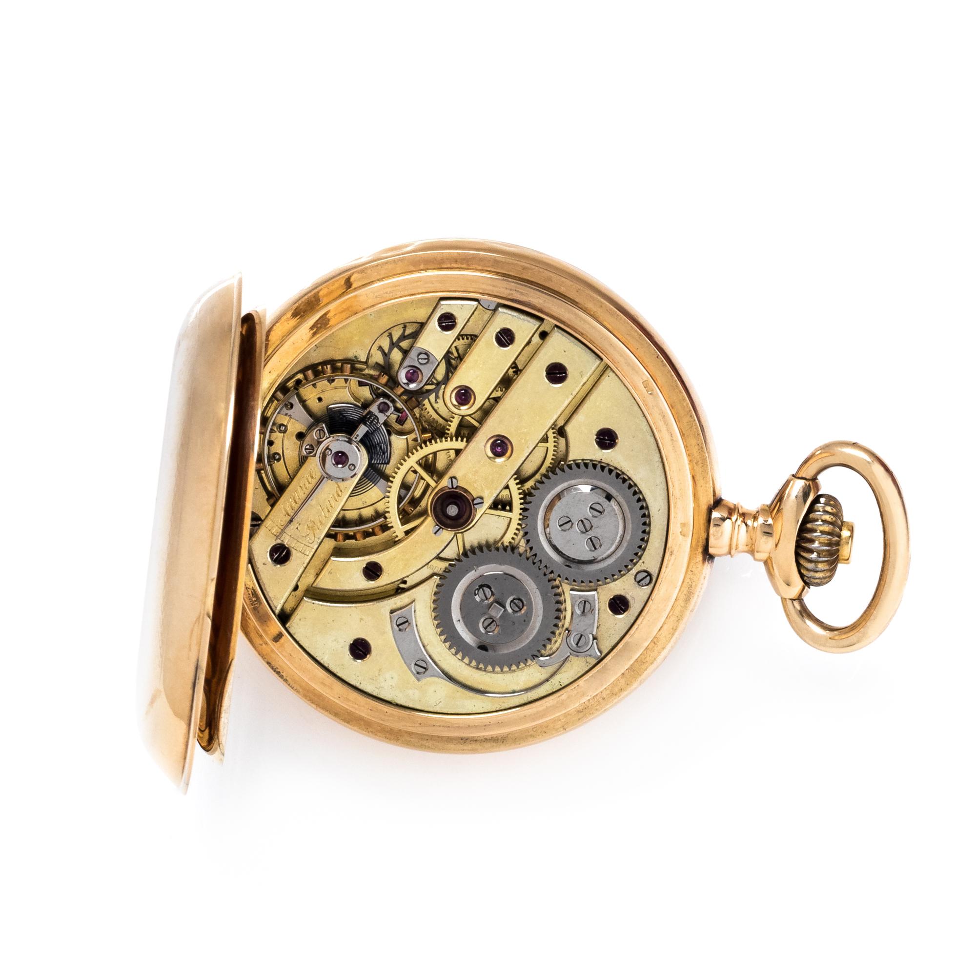 14K YELLOW GOLD MOON PHASE CALENDAR HUNTER CASE POCKET WATCH