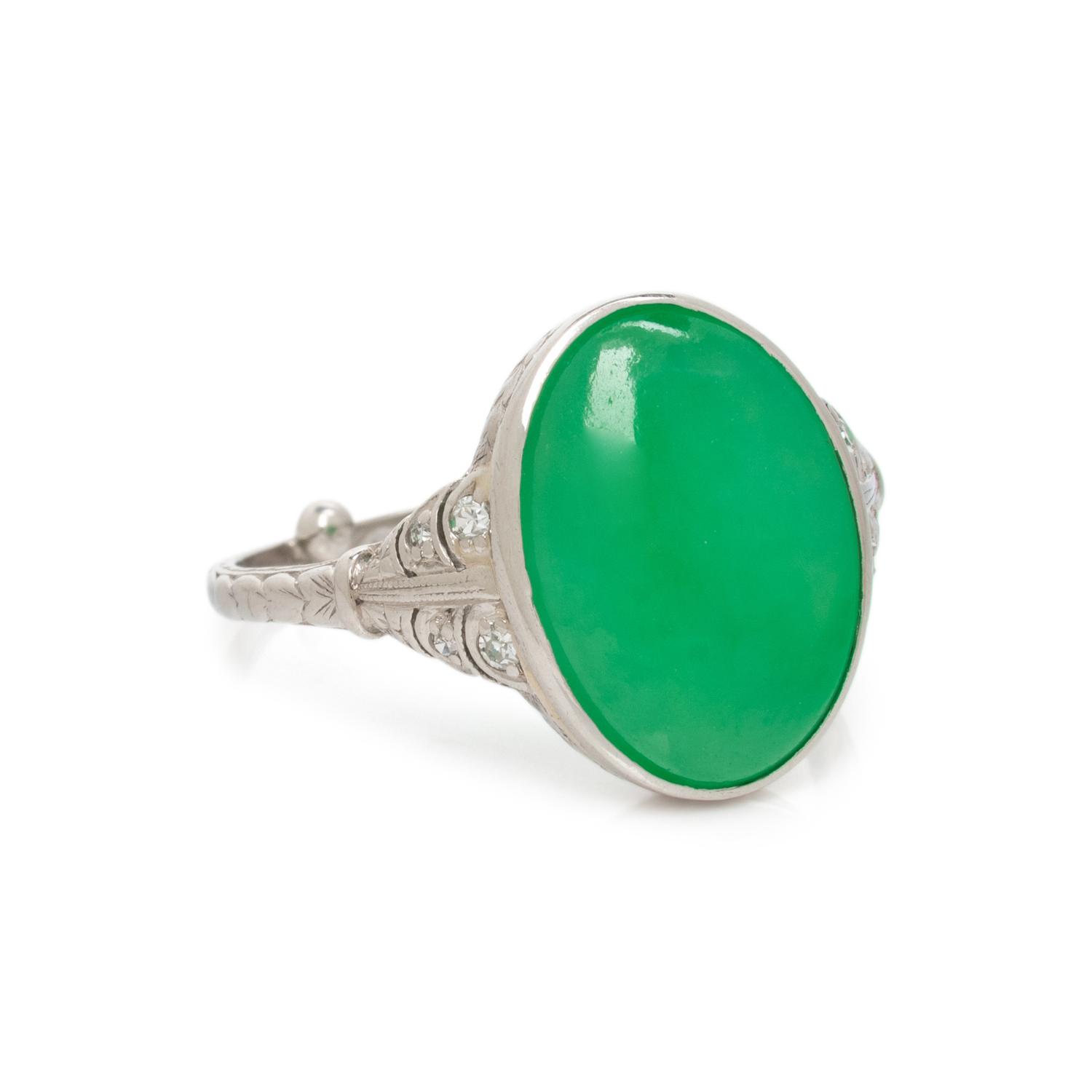 JADE AND DIAMOND RING