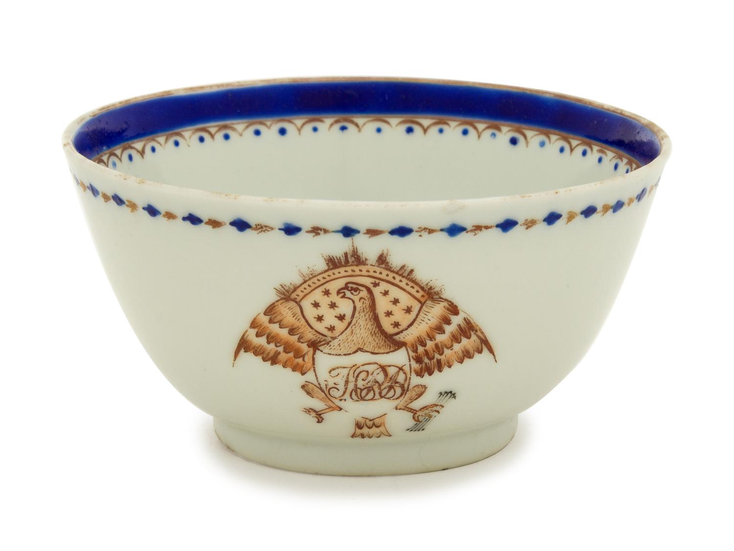 A Chinese Porcelain Cup and Saucer for the American Market