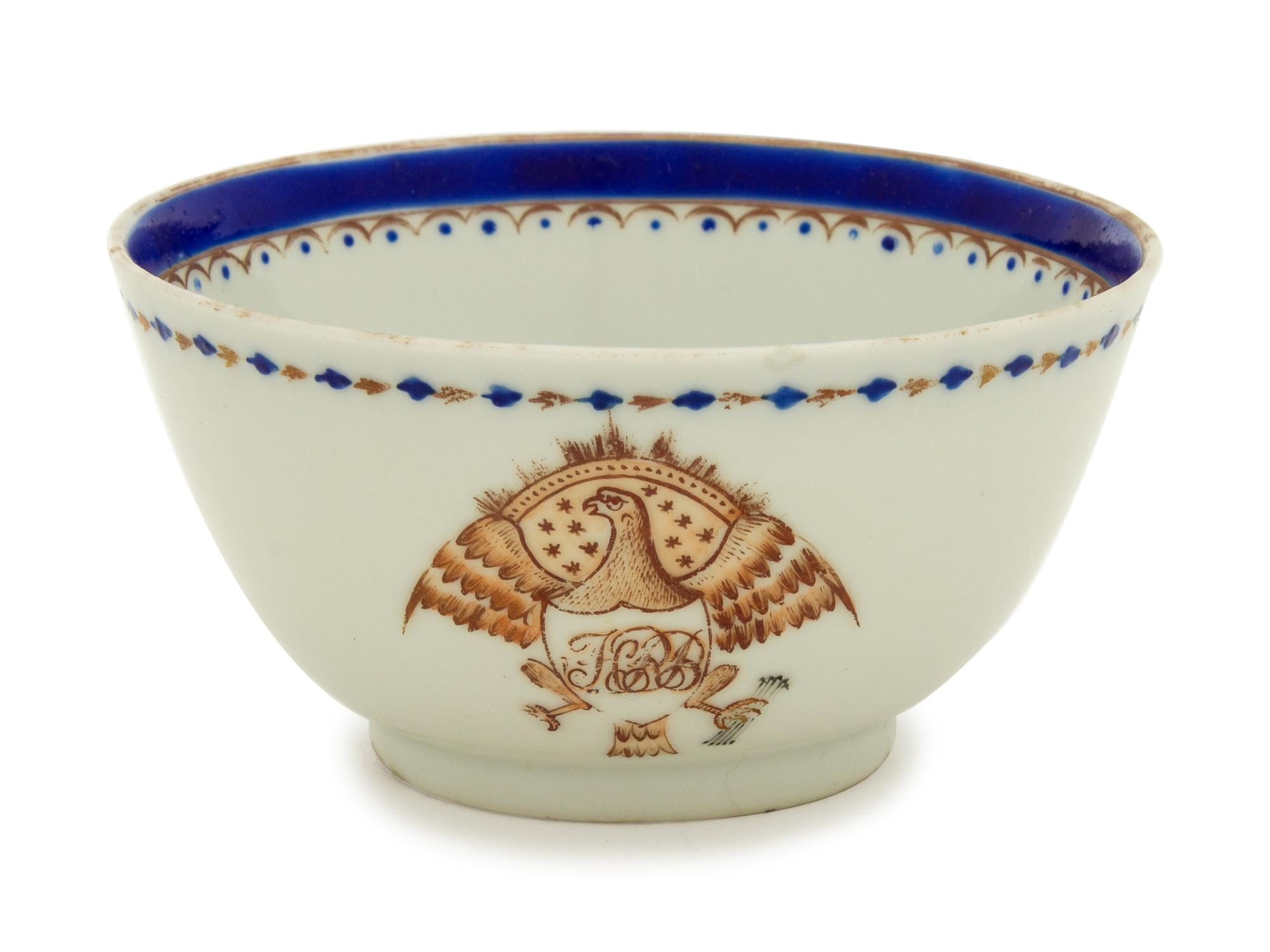 A Chinese Porcelain Cup and Saucer for the American Market