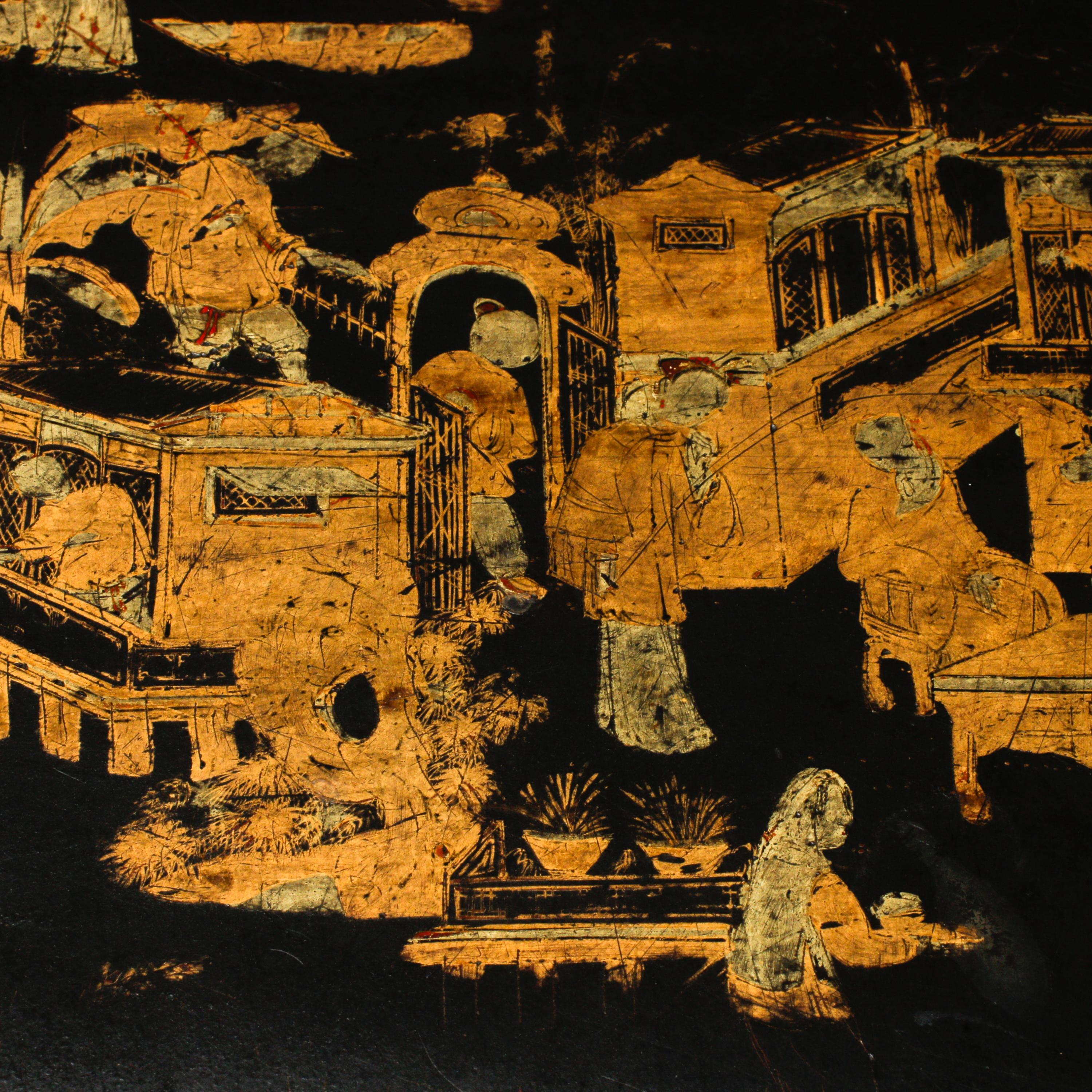 A Set of English Black-Japanned Nesting Tables