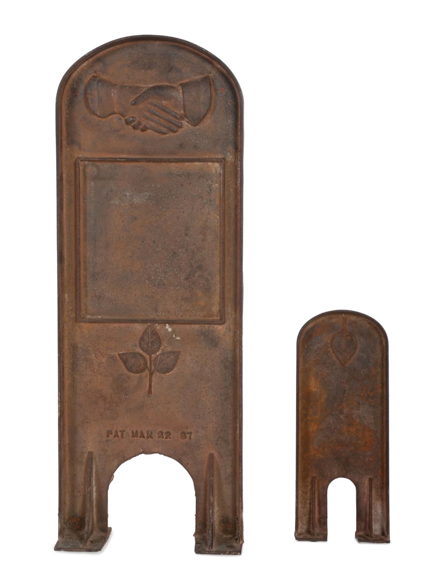 Two Masonic Themed Cast Iron Panels