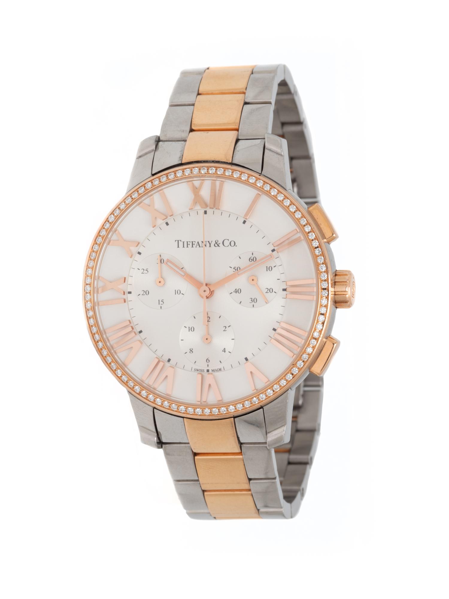 TIFFANY & CO., 18K ROSE GOLD AND STAINLESS STEEL 'ATLAS' WATCH