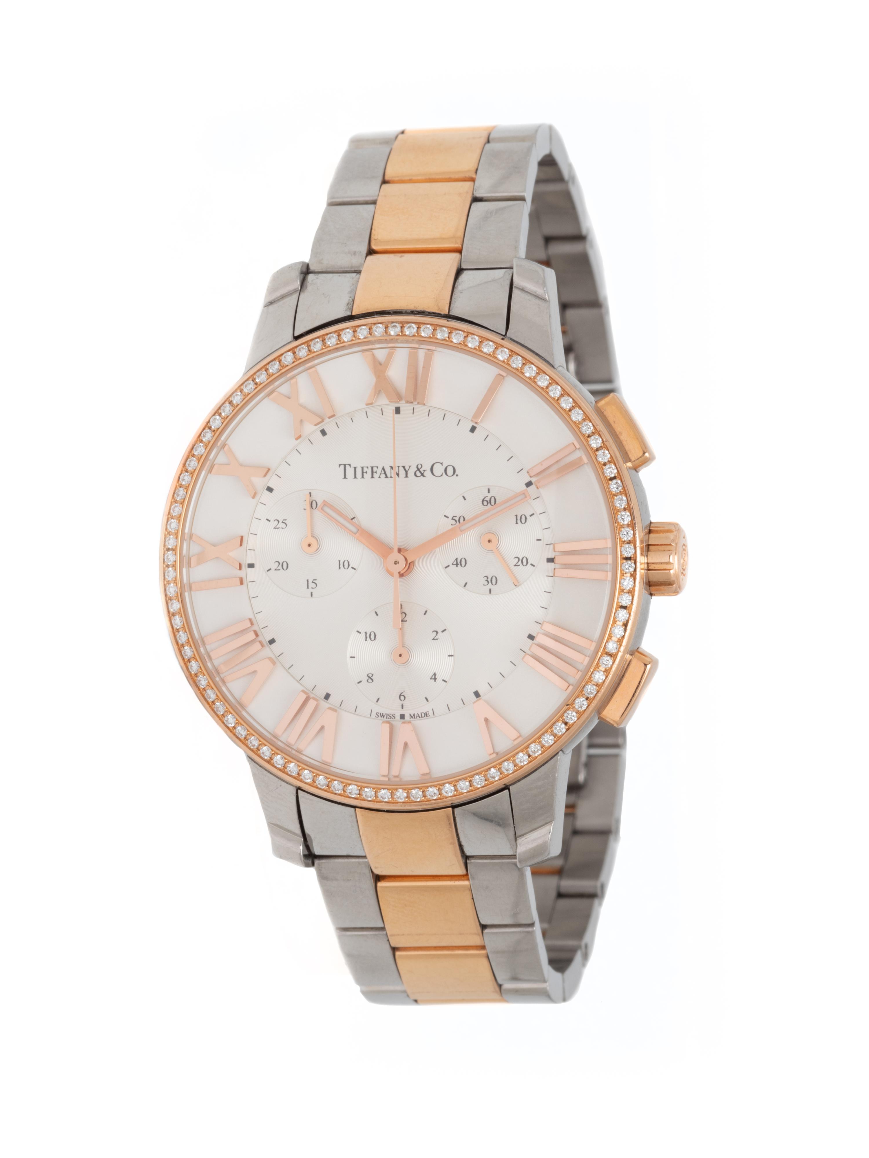 TIFFANY & CO., 18K ROSE GOLD AND STAINLESS STEEL 'ATLAS' WATCH
