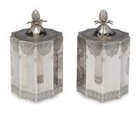 A Pair of George III Silver Tea Caddies