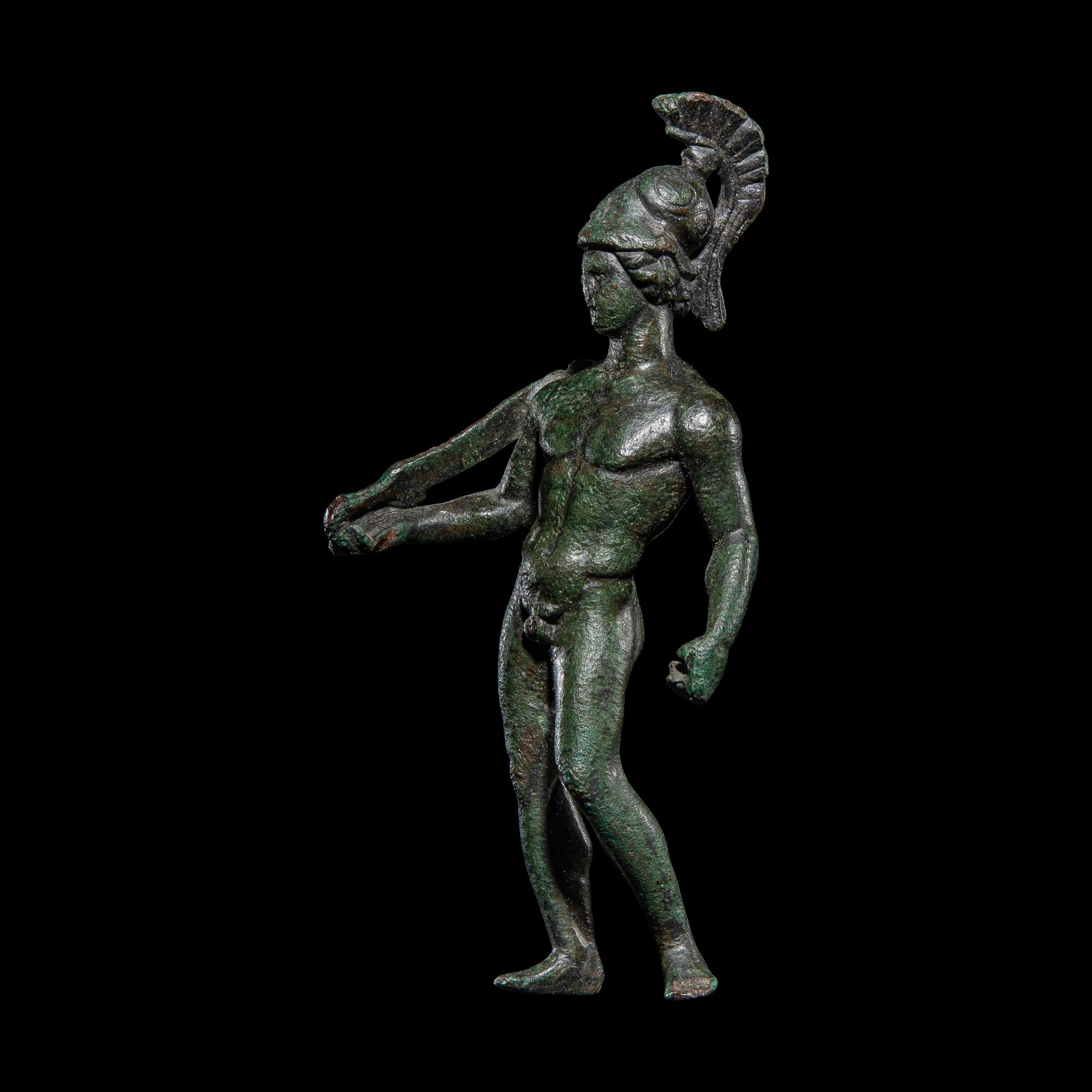 A Roman Bronze Mars Holding a Parazonium
