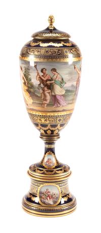 A Large Vienna Porcelain Covered Vase Height 43 inches. — 19TH CENTURY