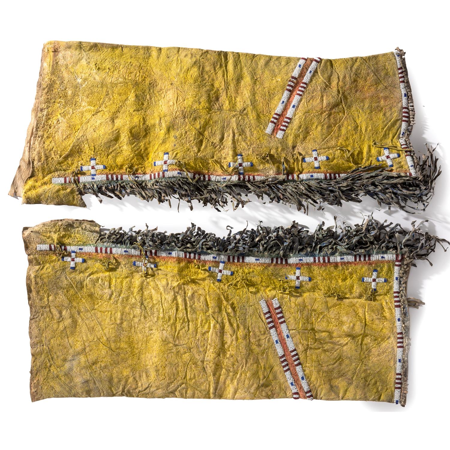 Sioux Beaded Hide Leggings, with Dragonflies