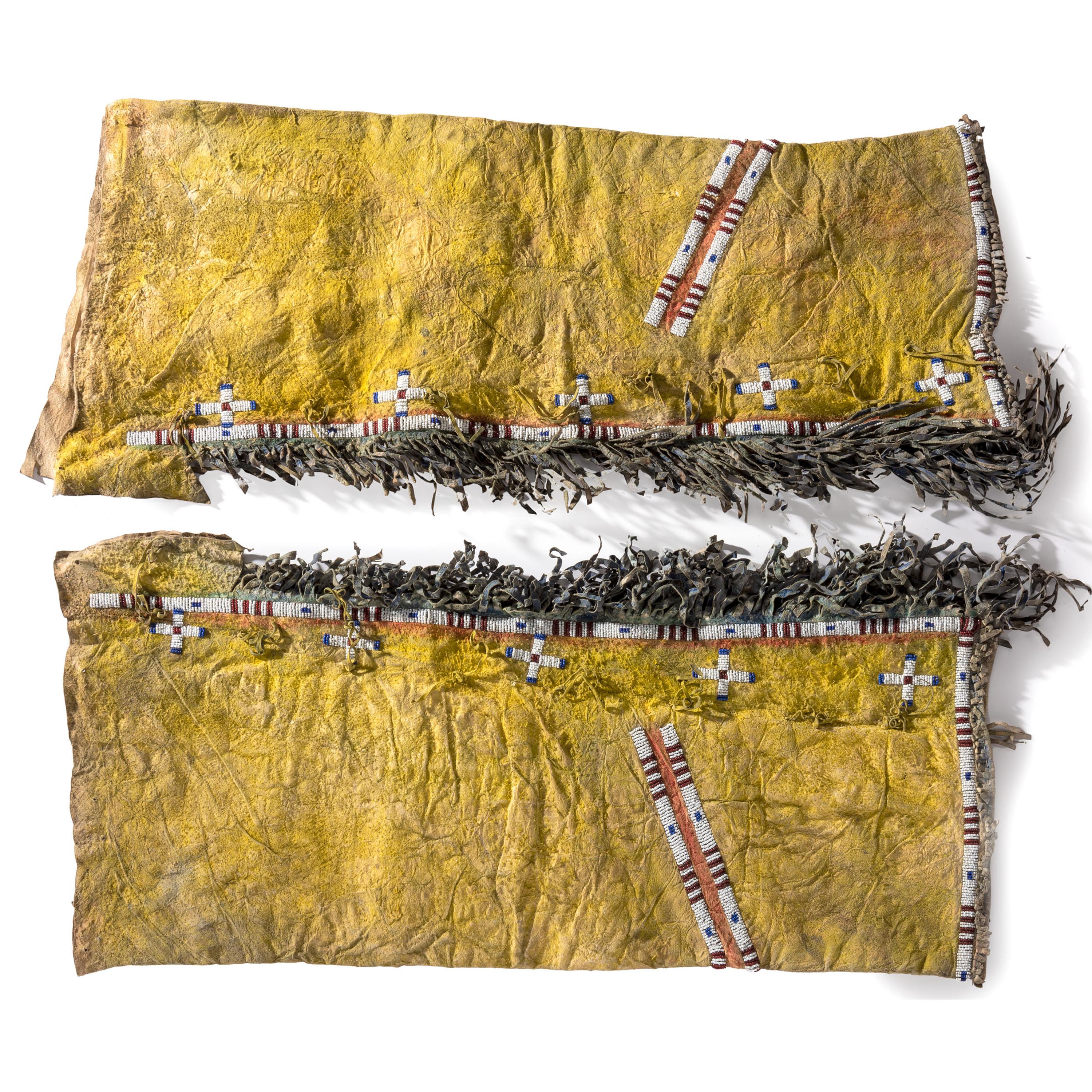 Sioux Beaded Hide Leggings, with Dragonflies