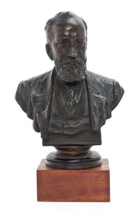 A Continental Bronze Bust, Height 9 1/2 inches.