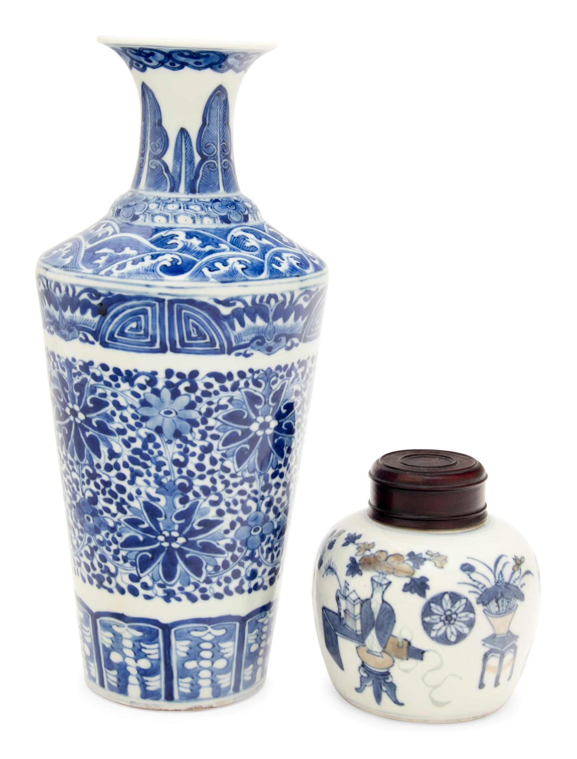 Two Blue and White Porcelain Vessels