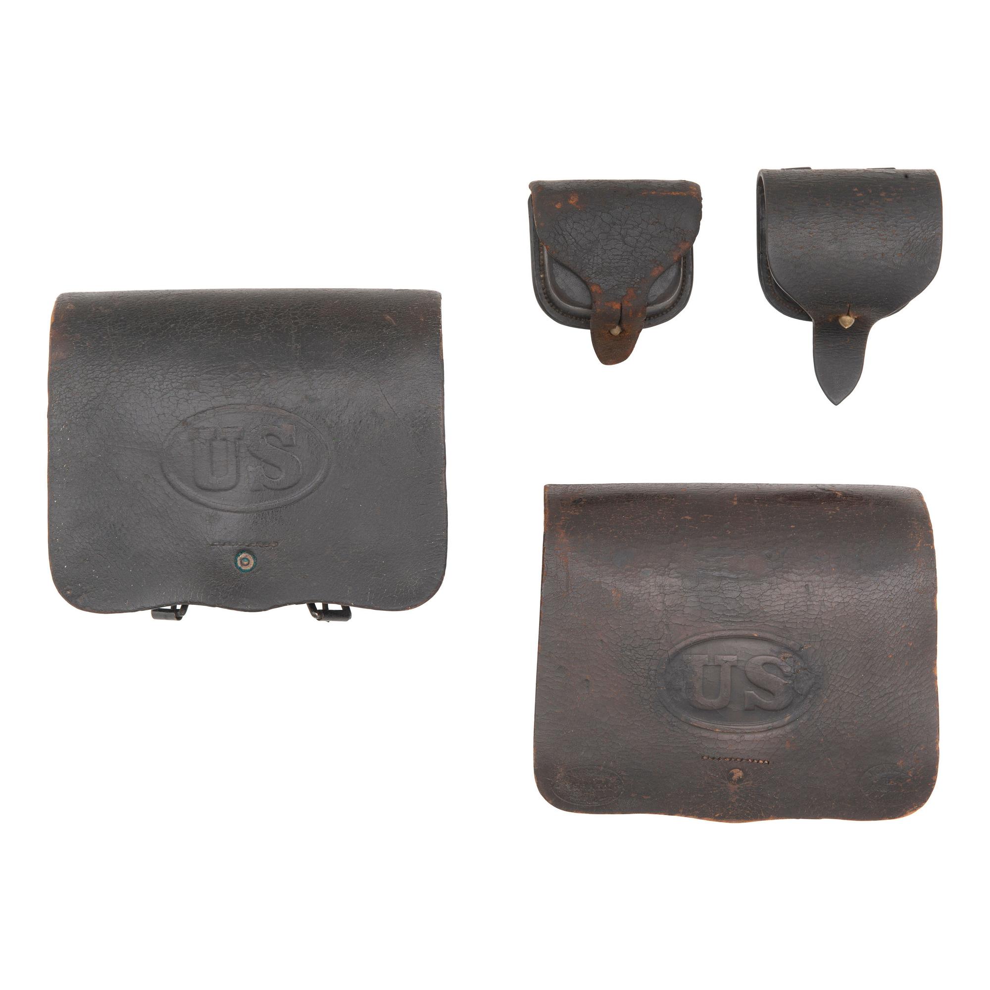 Two US Pattern July of 1864 Type II Cartridge Boxes and Two Cap Pouches