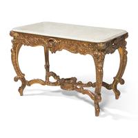 A Baroque Giltwood and Marble-Top Console Table