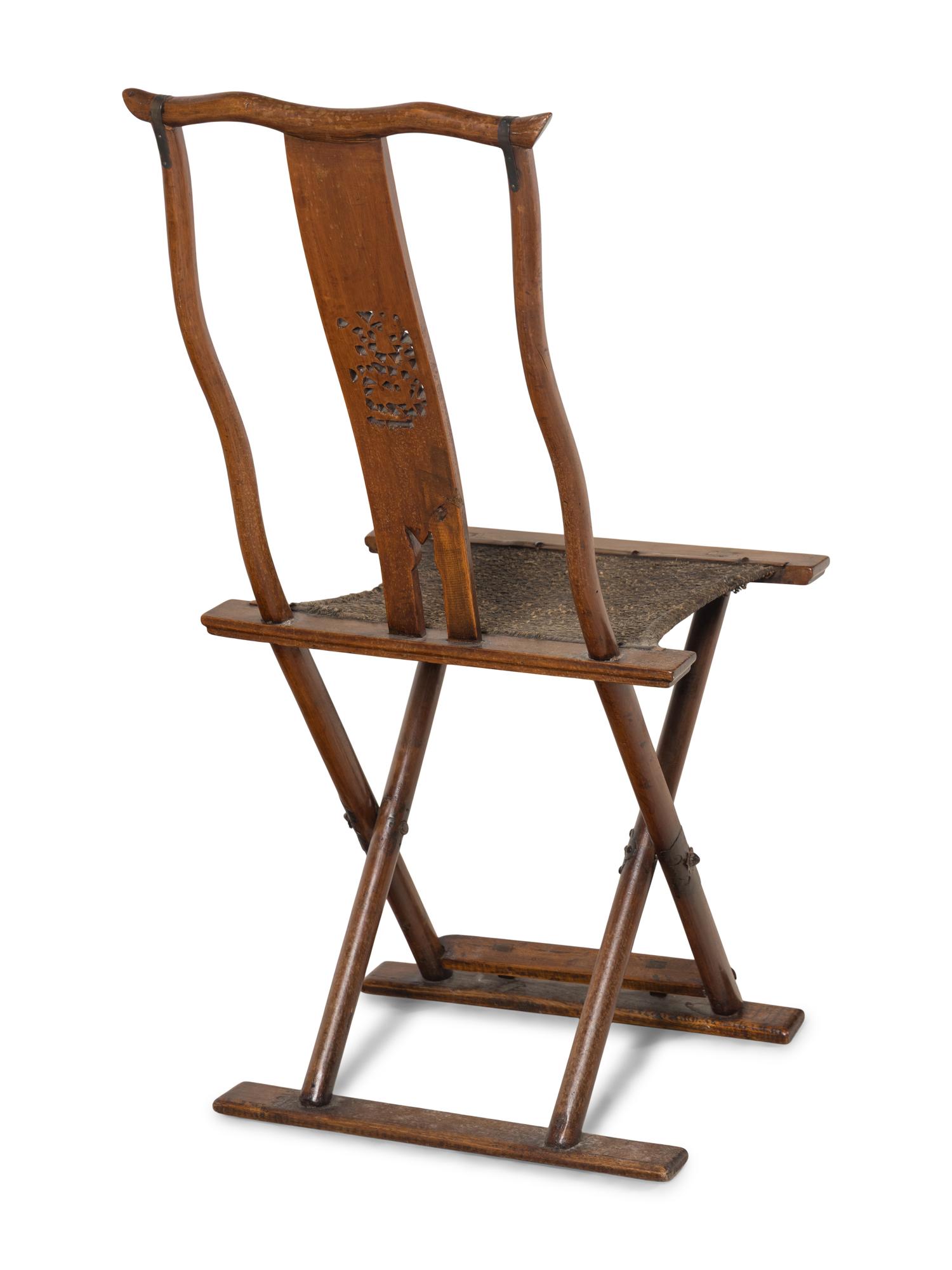 A Chinese Hardwood Folding Chair, Jiaoyi, 19th Century — 清中晚期 硬木交椅
