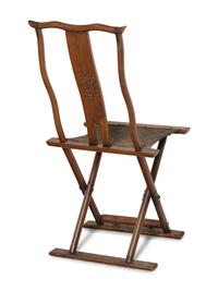 A Chinese Hardwood Folding Chair, Jiaoyi, 19th Century — 清中晚期 硬木交椅