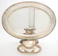 Two Silver-Plate Table Articles Length of tray 22 inches.