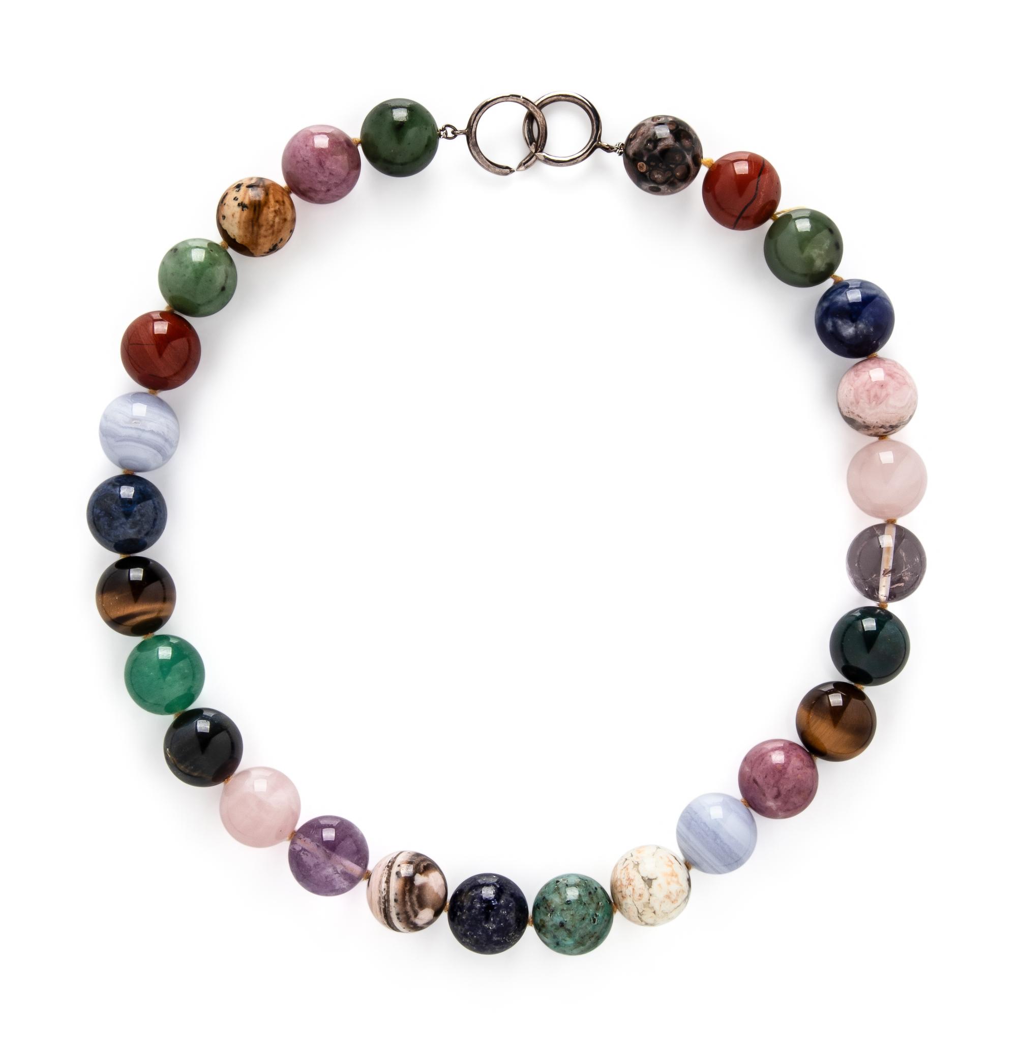 TIFFANY & CO., PALOMA PICASSO, STERLING SILVER AND MULTISTONE BEAD NECKLACE
