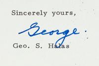 A George “Papa Bear” Halas Signed Autograph Chicago Bears Letter and Business Card from the 1970s