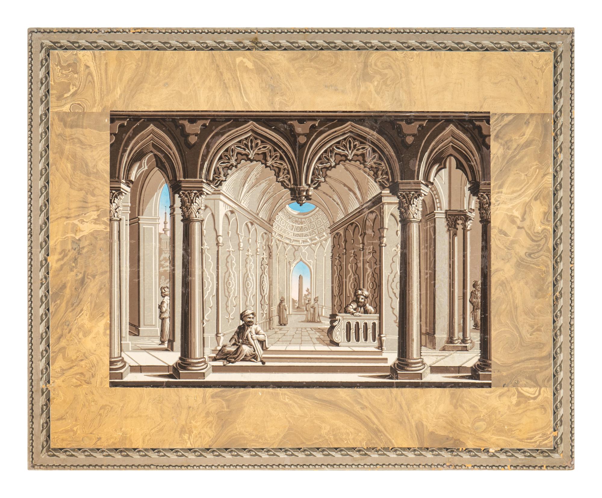 A Near Pair of French Papier Peinte Fireboards