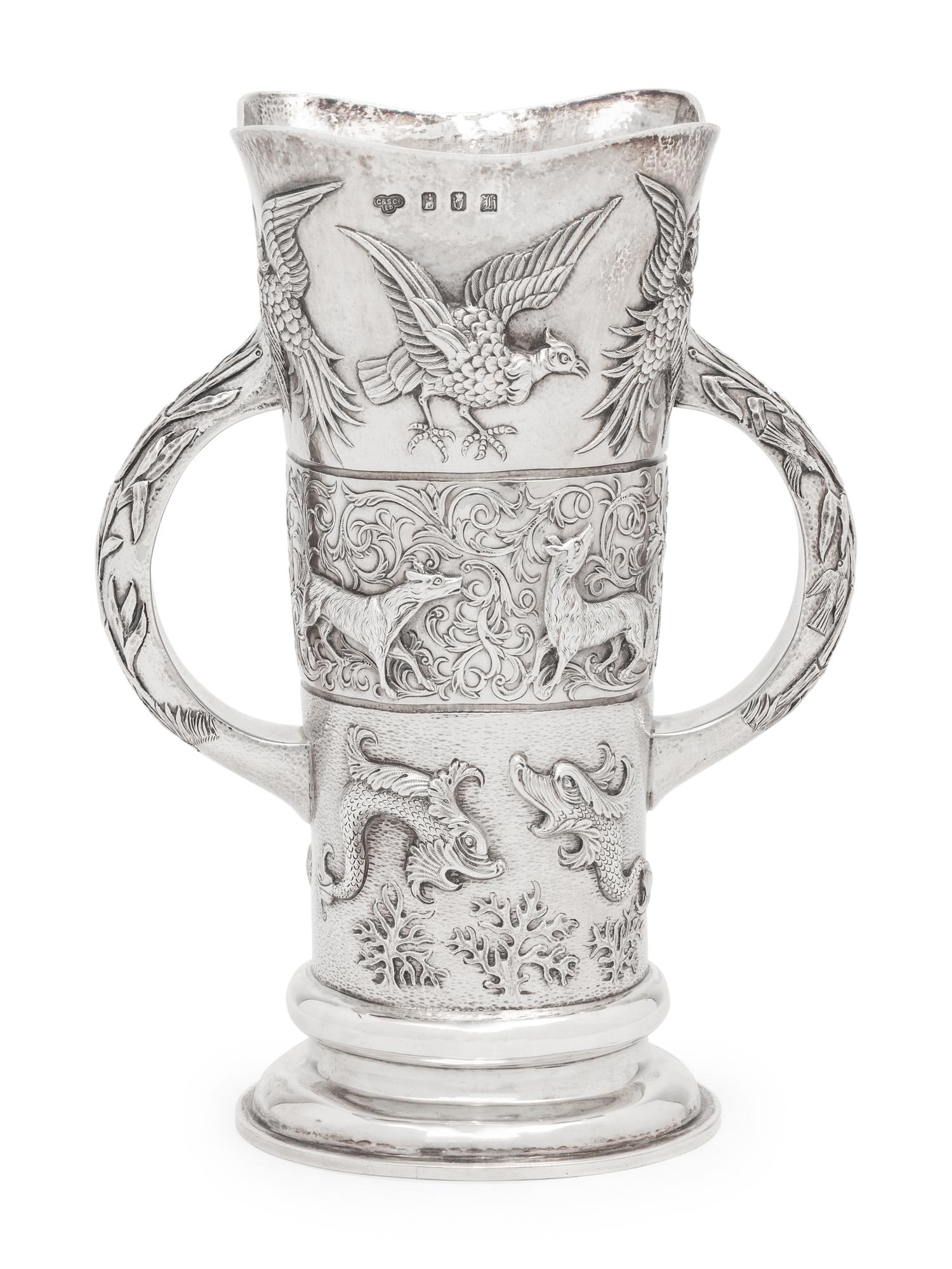 An Irish Aesthetic Movement Silver Vase