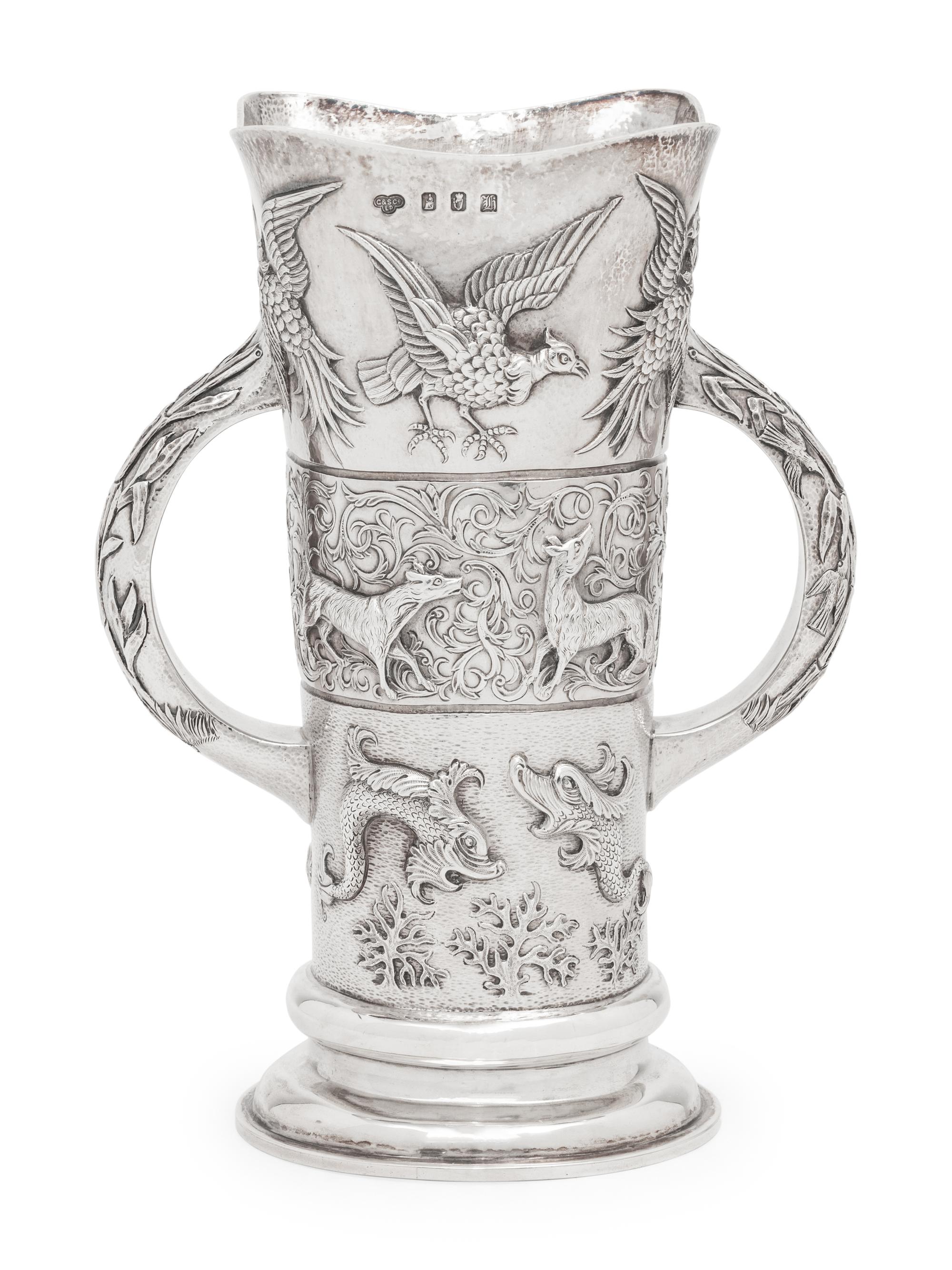 An Irish Aesthetic Movement Silver Vase
