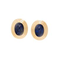 YELLOW GOLD AND LAPIS LAZULI EARCLIPS
