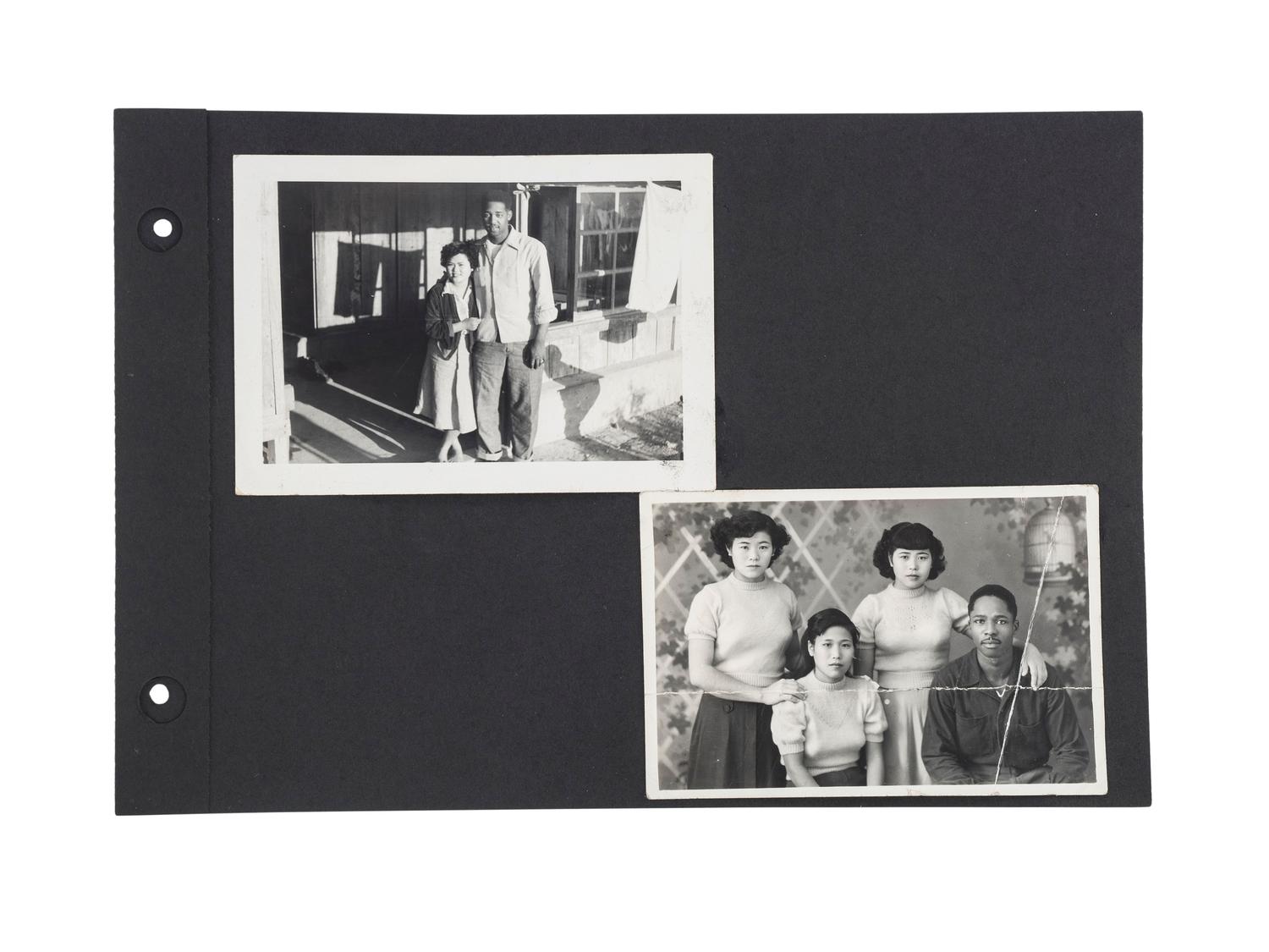 [WORLD WAR II]. A collection of over 100 snapshots of African American soldiers, sweethearts, and family. Ca 1940s-1950s.