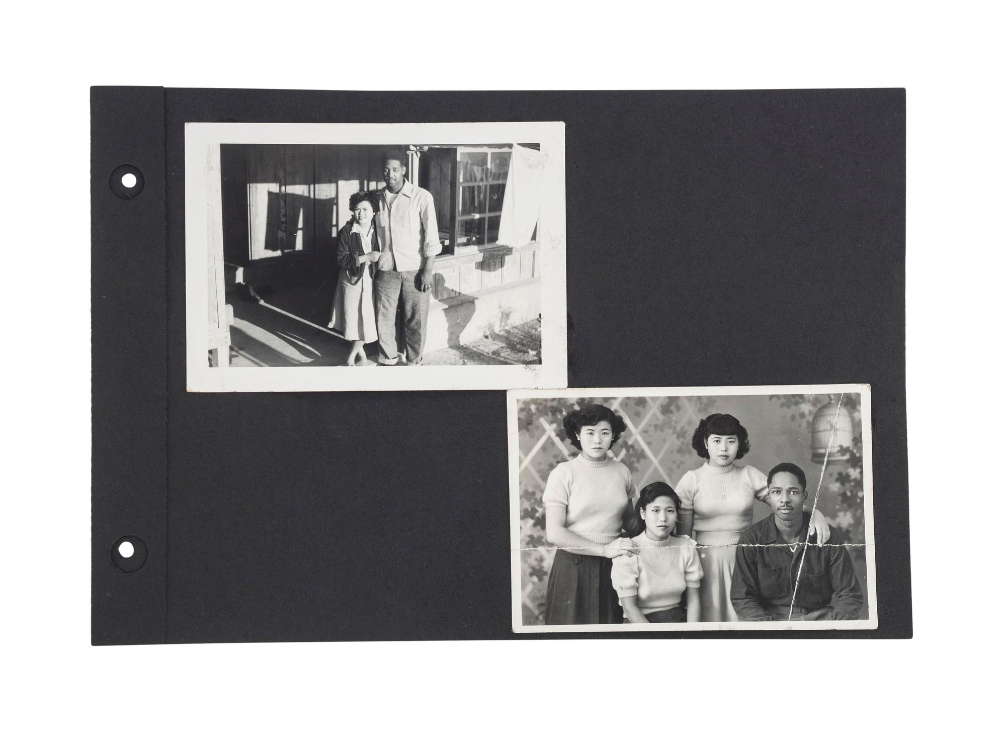 [WORLD WAR II]. A collection of over 100 snapshots of African American soldiers, sweethearts, and family. Ca 1940s-1950s.