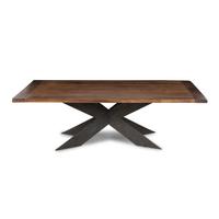 A Custom Rustic-Style Oak and Iron Dining Table