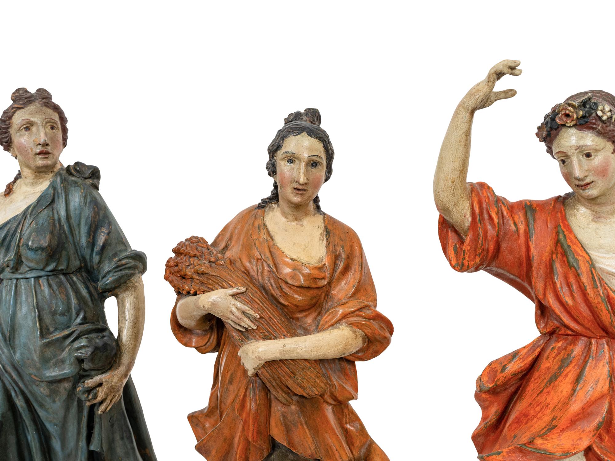 A Set of Polychrome-Decorated Terracotta Figures of the Four Seasons