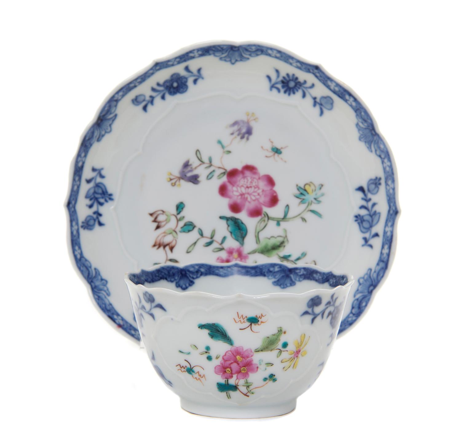 A Chinese Export Cup and Saucer Diameter of saucer 4 3/4 inches.